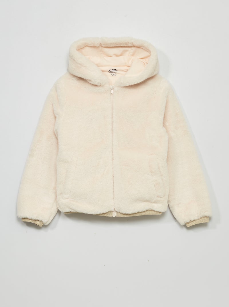 Manteau effet fourrure Beige - Kiabi