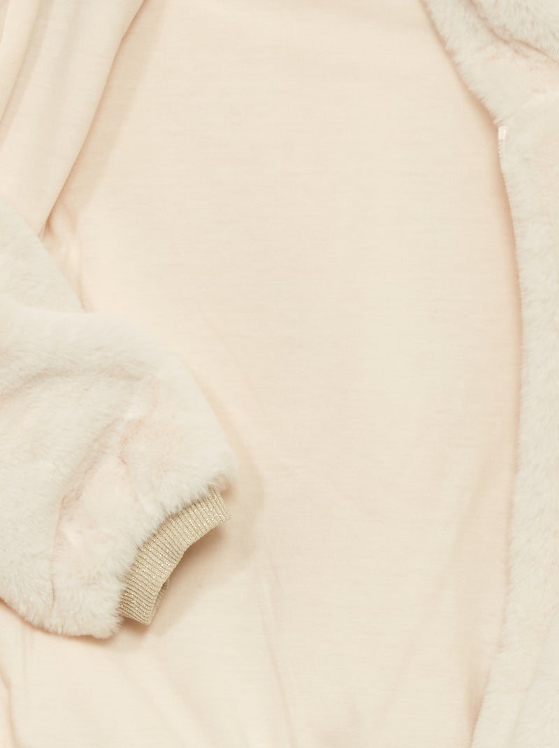 Manteau effet fourrure Beige - Kiabi