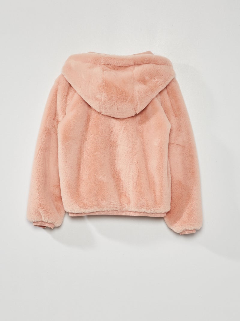 Manteau effet fourrure - Rose - Fille - 17.00�?� - Kiabi
