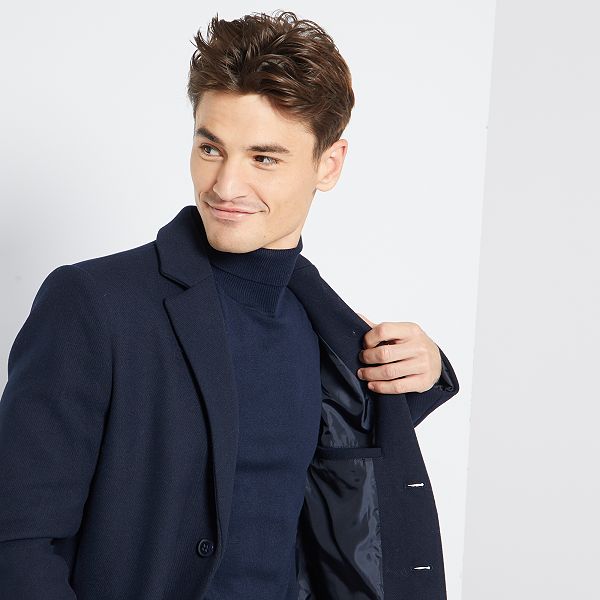 Manteau effet lainage Homme bleu marine Kiabi 45,00€ Manteau effet lainage Homme bleu marine Kiabi 45,00€