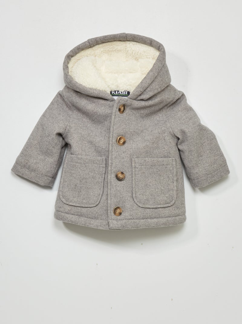 Manteau effet lainage Gris - Kiabi