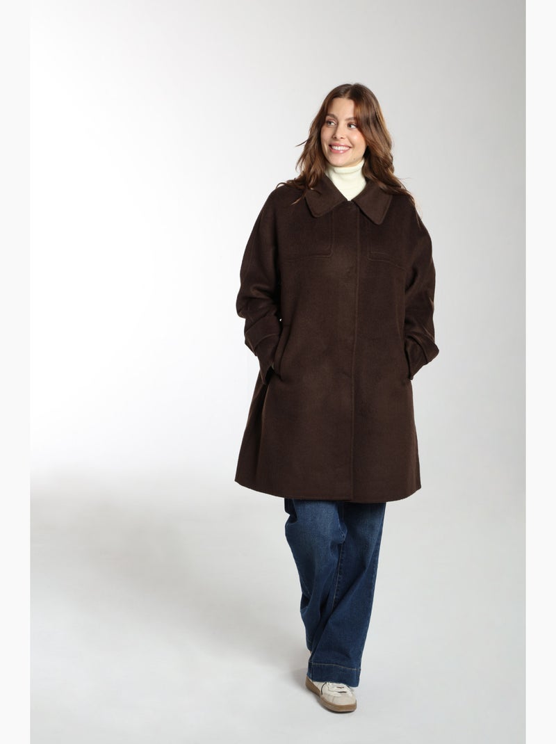 Manteau Elara  Avec Col Claudine | Gerard Pasquier Marron - Kiabi