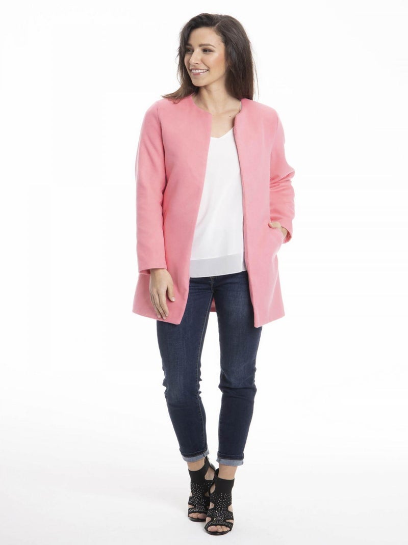 Manteau ELIE Rose Manteau rond Rose - Kiabi