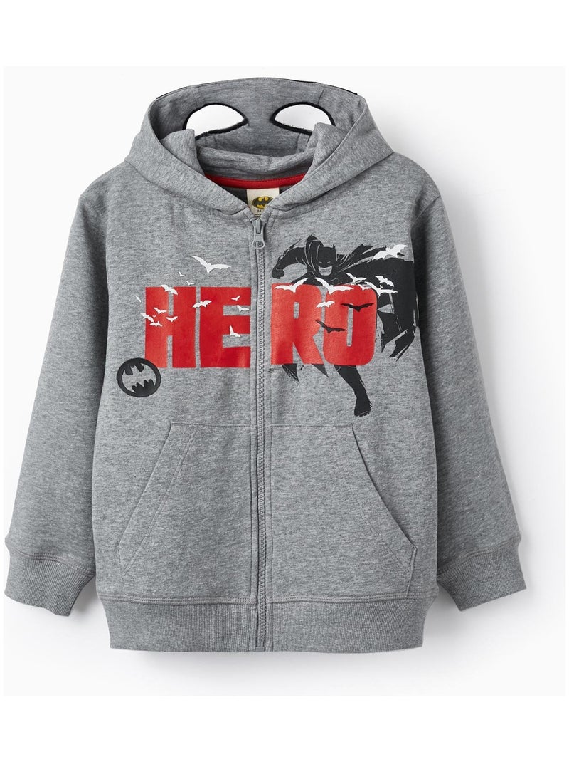 Manteau en coton avec capuche-masque pour garçon 'Batman'   WARNER BATMAN Gris - Kiabi
