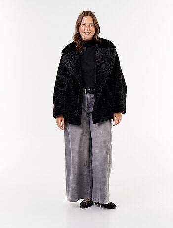 Manteau en fausse fourrure effet astracan