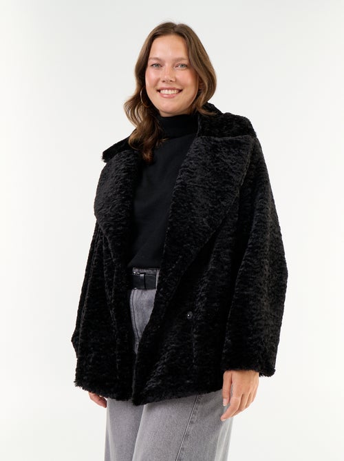 Manteau en fausse fourrure effet astracan - Kiabi