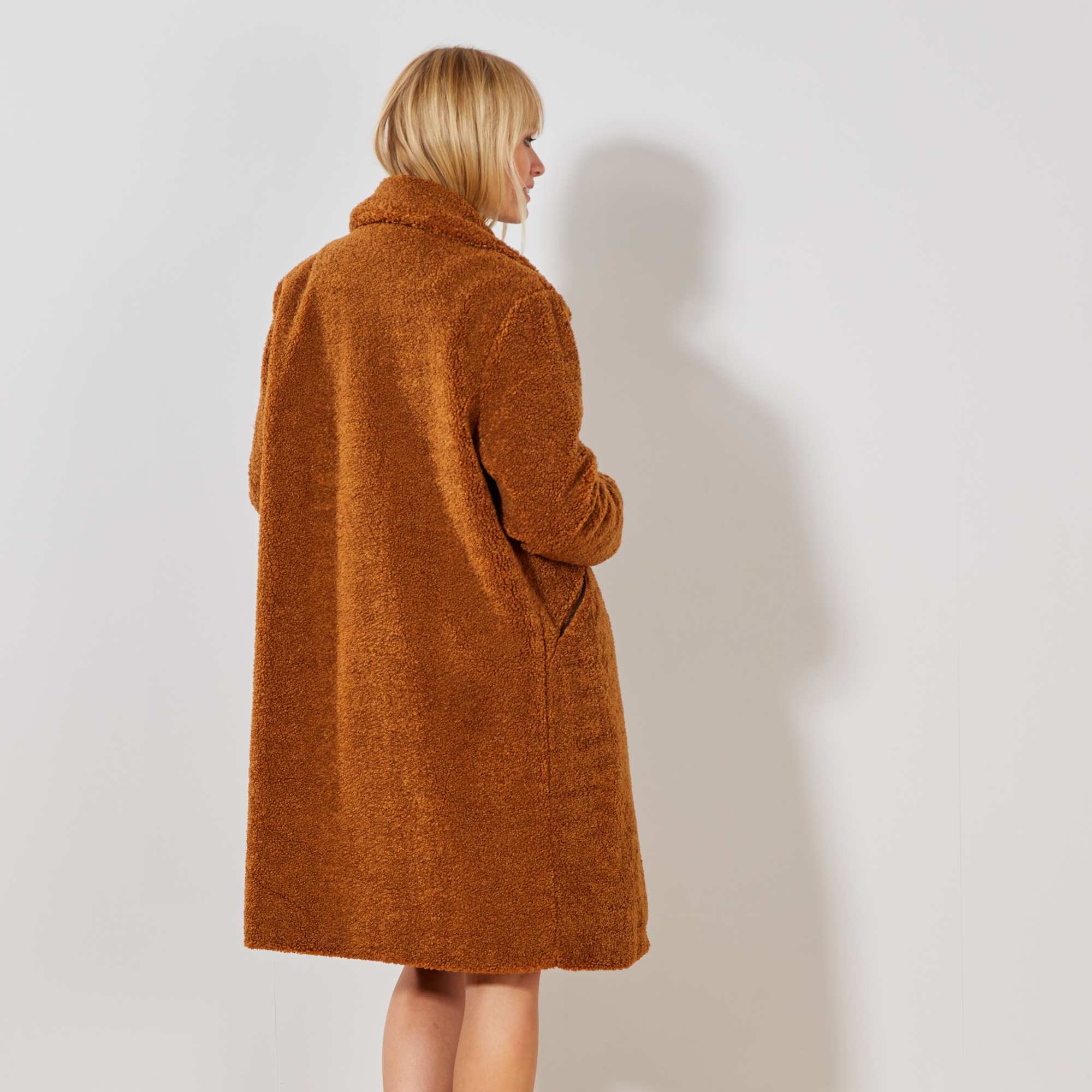 manteau marron chiné