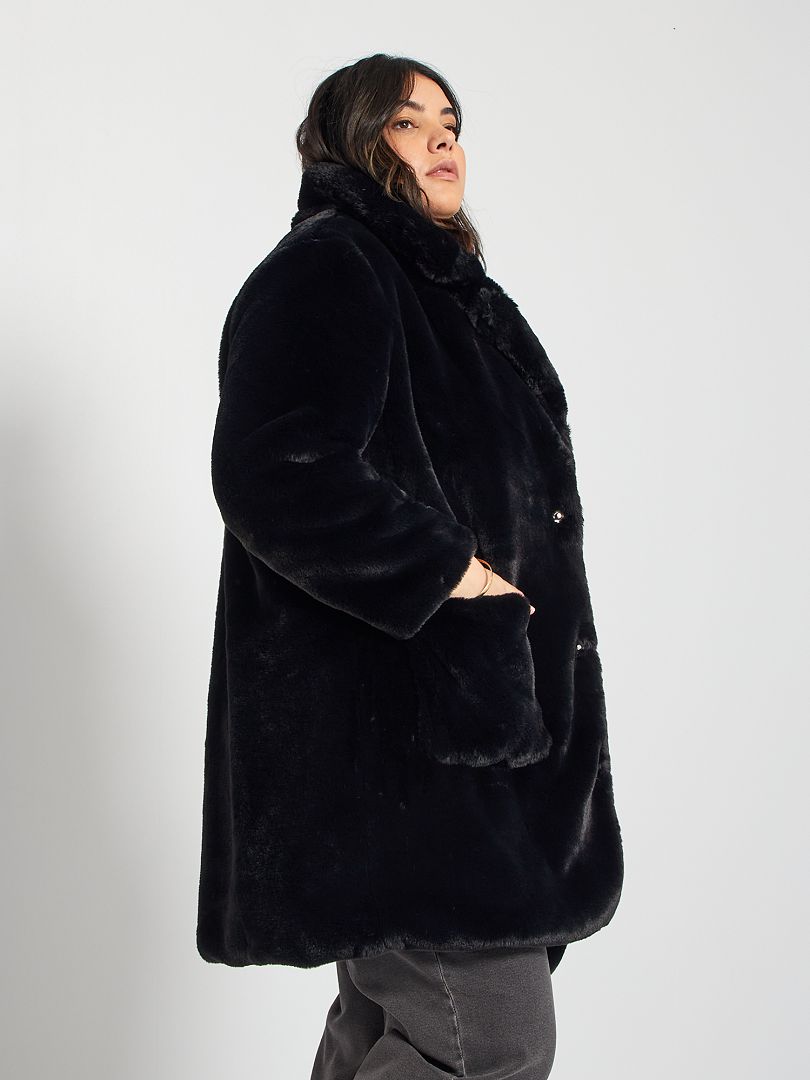 manteau grande taille fausse fourrure