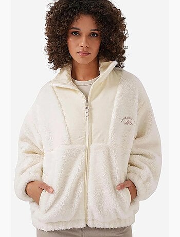 Manteau en fausse fourrure uni à fermeture éclair bdart