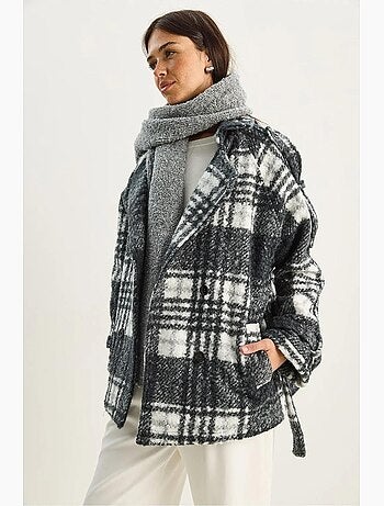 Manteau en feutre oversize à boutons lucci
