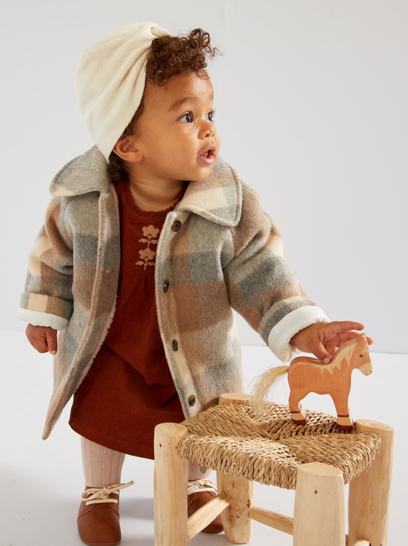 Manteau en flanelle Beige - Kiabi