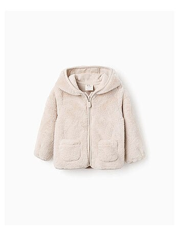 Manteau en fourrure à capuche