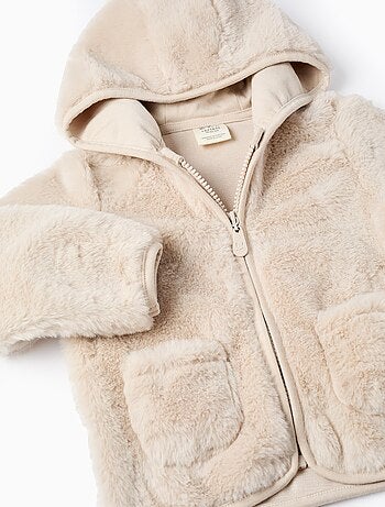 Manteau en fourrure à capuche