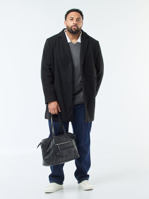 Manteau en lainage à col tailleur - Kiabi