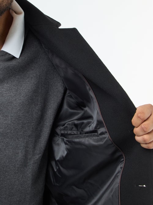 Manteau en lainage à col tailleur - Kiabi