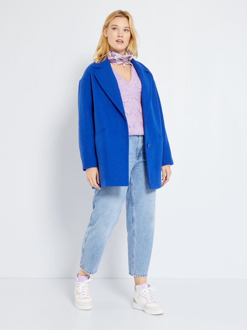 Manteau en lainage bleu - Kiabi