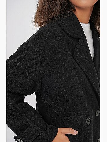 Manteau en laine à col portefeuille bdart