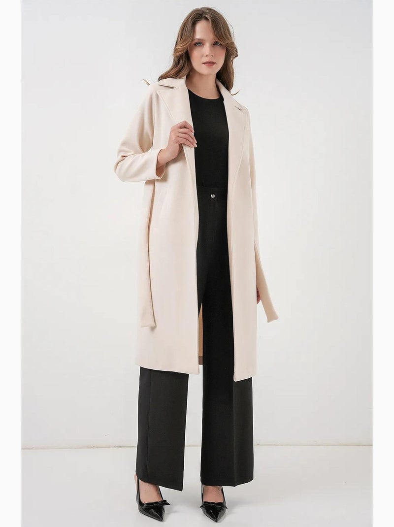 Manteau en laine à double boutonnage bdart Ivoire - Kiabi
