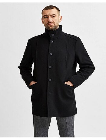 Manteau en laine boutonné Selected - Kiabi