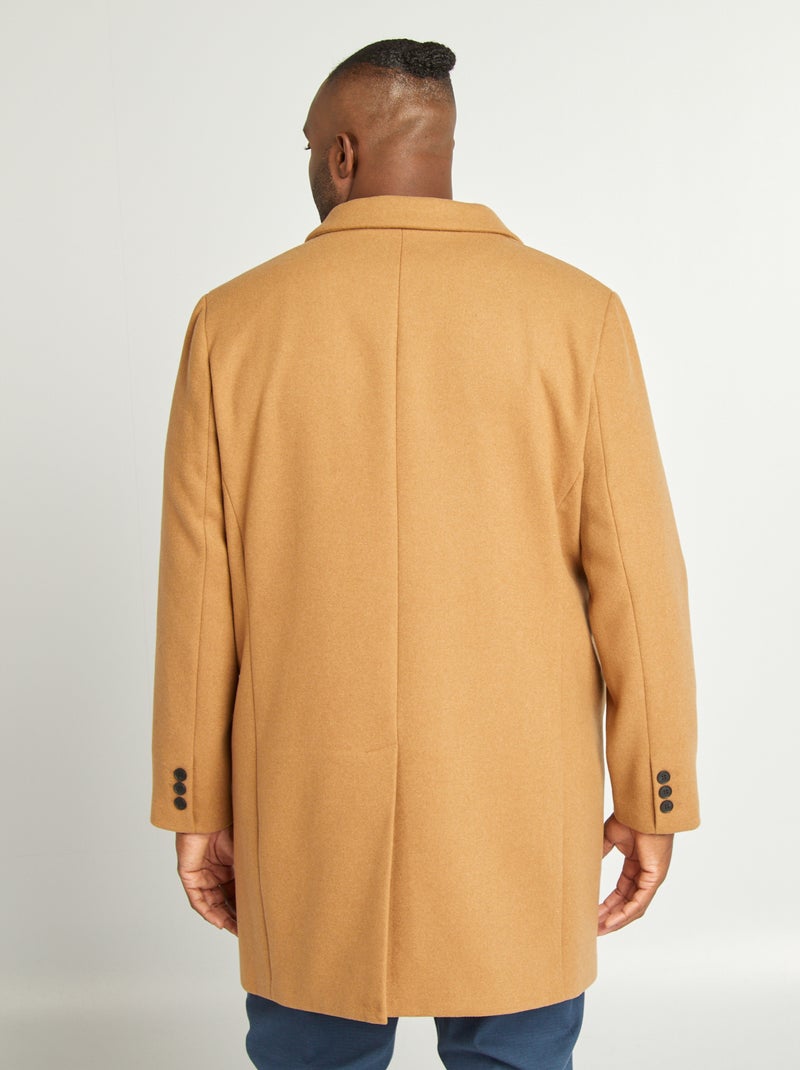 Manteau en laine mélangée Marron - Kiabi