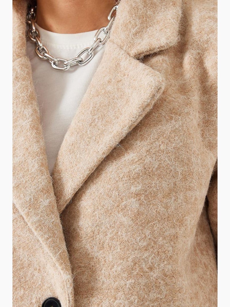 Manteau en laine oversize lucci Beige argile - Kiabi