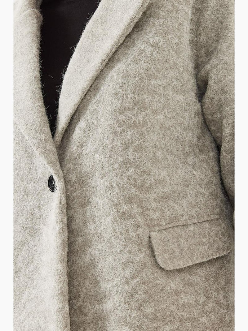 Manteau en laine oversize lucci Gris - Kiabi