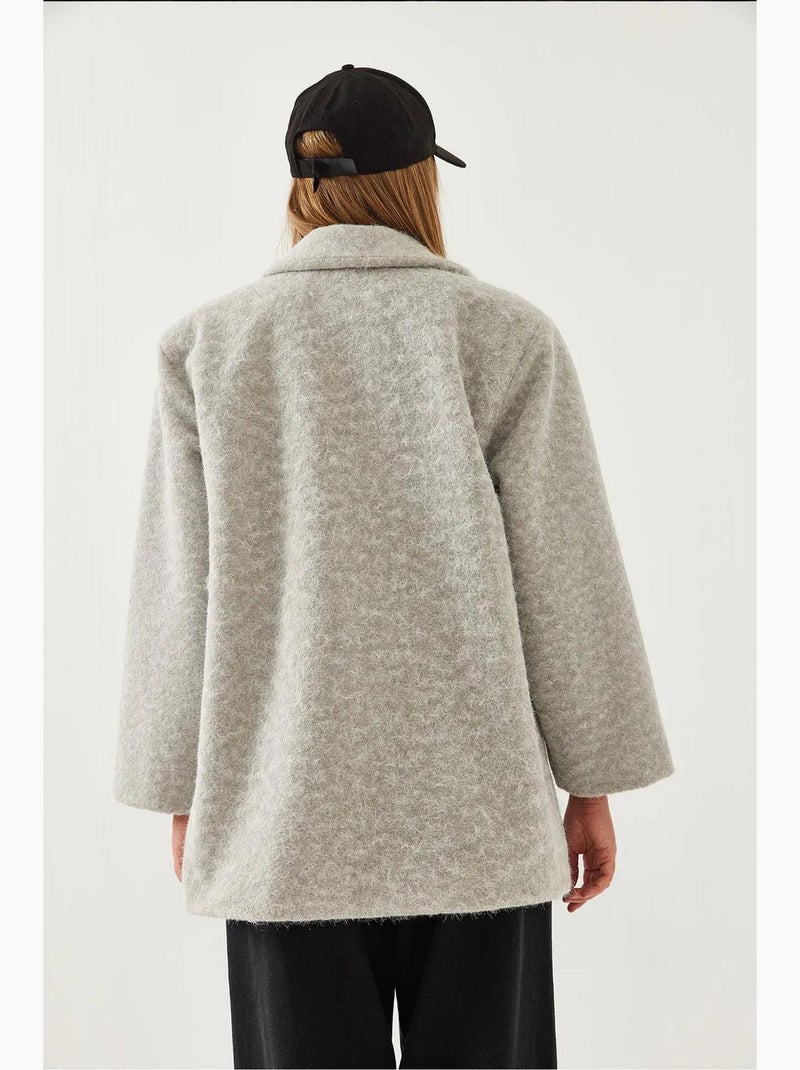 Manteau en laine oversize lucci Gris - Kiabi