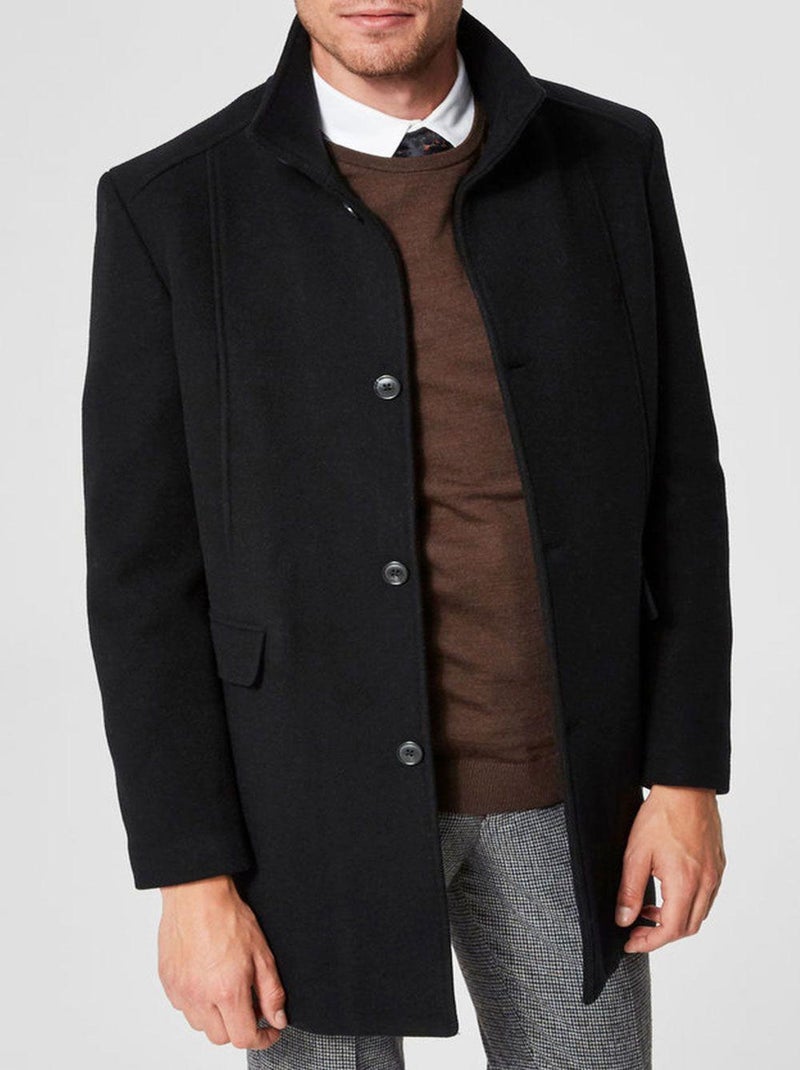 Manteau en laine Selected Noir Noir - Kiabi