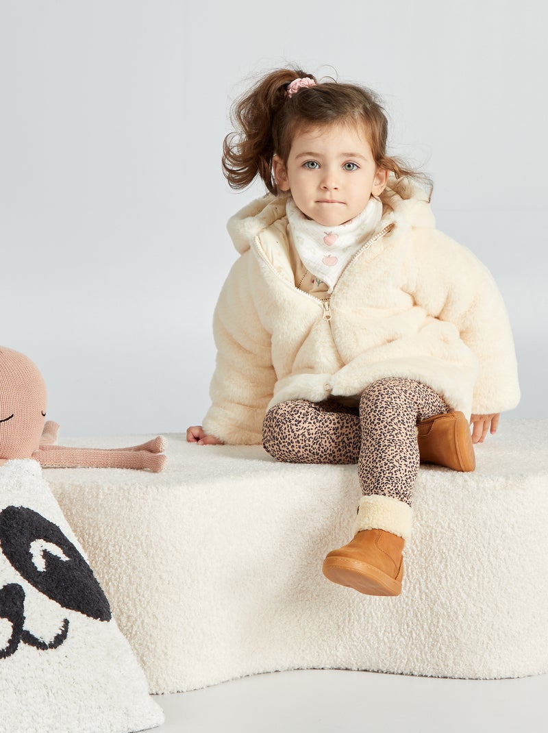 Manteau en matière douce Blanc - Kiabi
