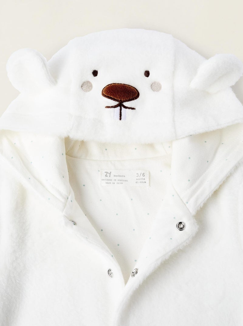 Manteau en peluche, avec capuche et petites oreilles Beavers`s Colorado Secret Blanc - Kiabi