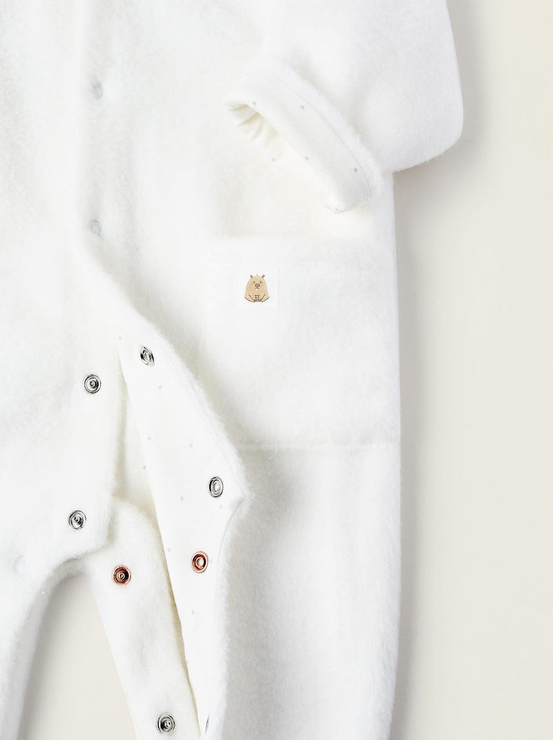 Manteau en peluche, avec capuche et petites oreilles Beavers`s Colorado Secret Blanc - Kiabi