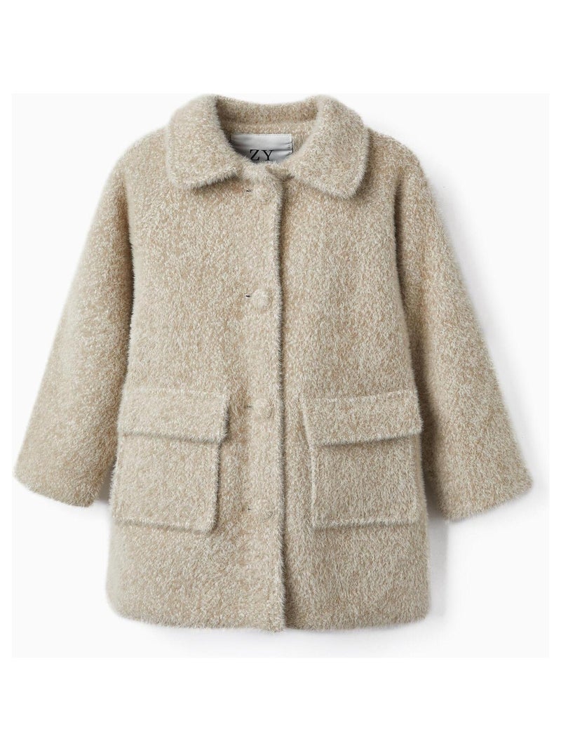 Manteau en peluche royals off duty 'Zippy' Beige clair - Kiabi