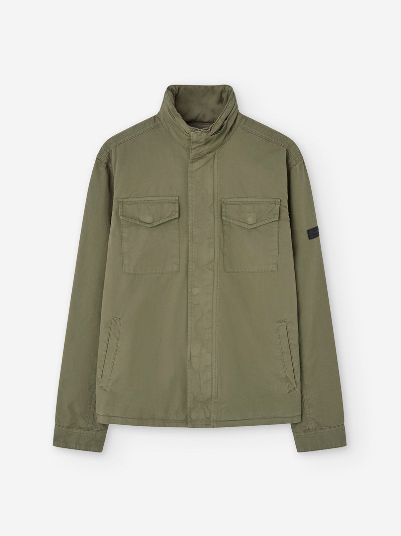 Manteau en Sergé avec Capuche interne Vert - Kiabi