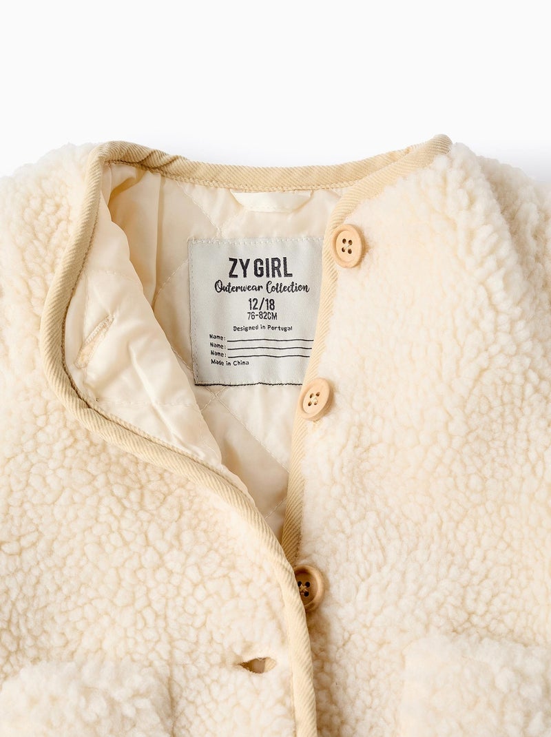 Manteau en sherpa, doublure matelassée ISTANBUL Gris clair - Kiabi