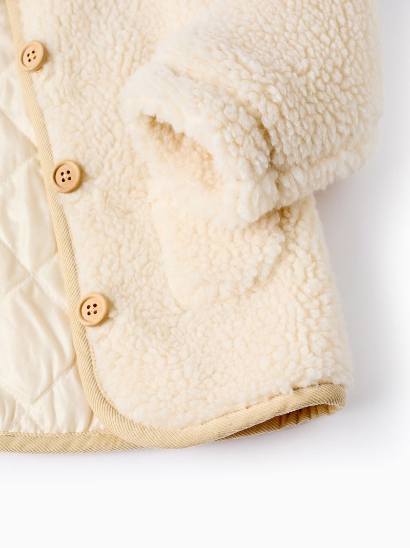 Manteau en sherpa, doublure matelassée ISTANBUL Gris clair - Kiabi