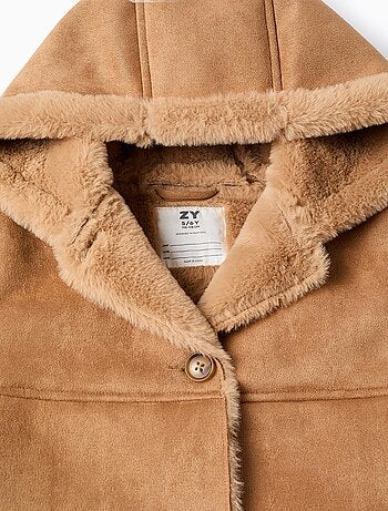 Manteau en Suèdine avec Capuche