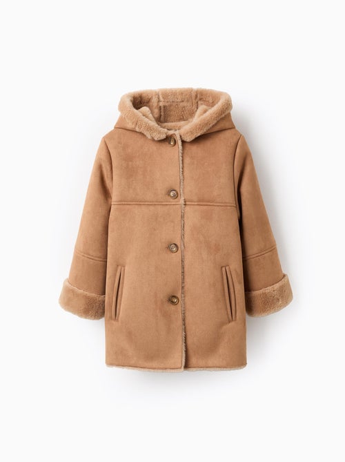 Manteau en Suèdine avec Capuche - Kiabi