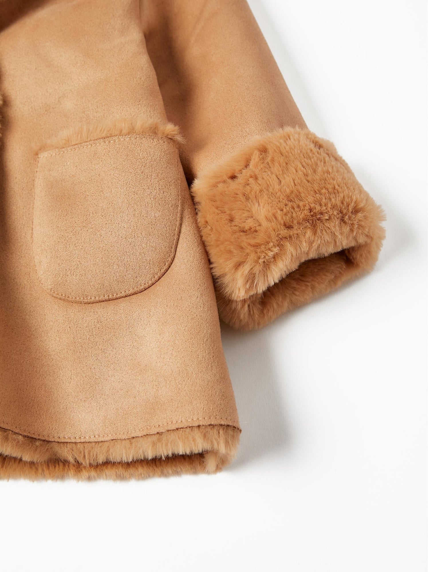 Manteau Bébé Fille En Fausse Fourrure - Chaud Et Doux, Style Princesse Pour Cérémonie Ou Noël | Taille 0-3 Ans, Coupe-vent Décontracté - 4