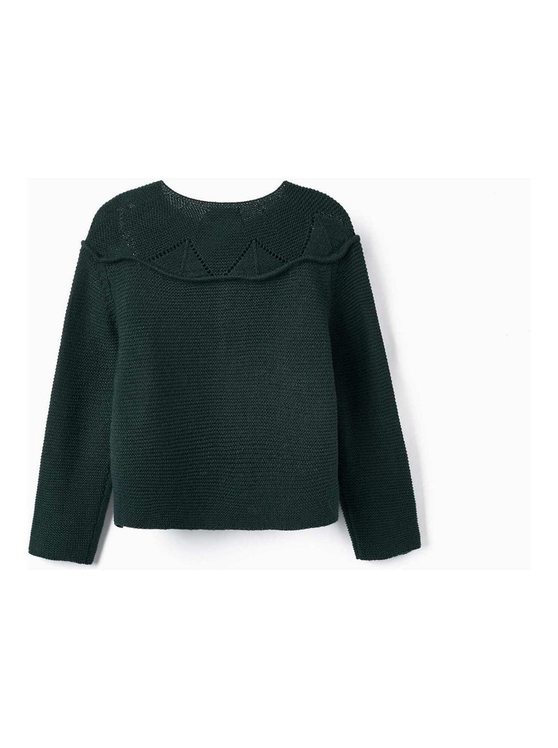 Manteau en tricot à volants pour fille   ROYALS OFF DUTY Vert foncé - Kiabi