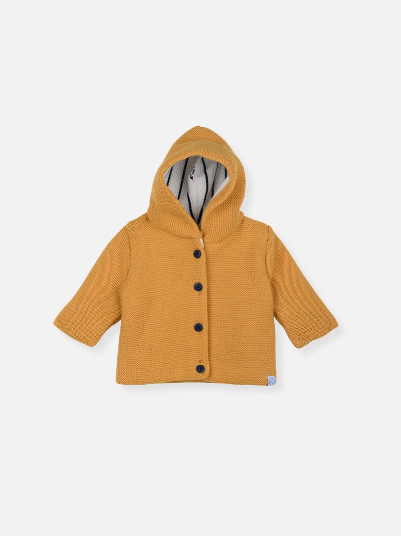 Manteau en tricot Blanc Jaune - Kiabi
