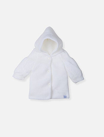 Manteau en tricot bord-côte pour bébé