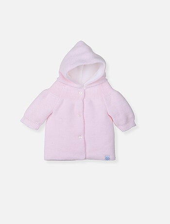 Manteau en tricot bord-côte pour bébé