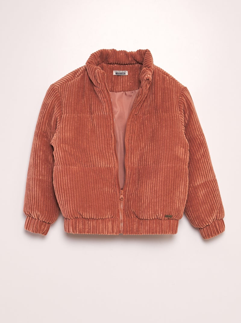 Manteau en velours côtelé Camel - Kiabi