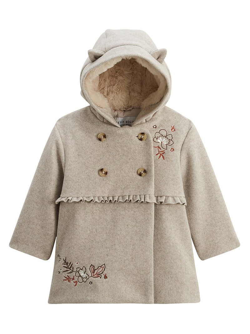 Manteau enfant avec capuche Manouk Beige - Kiabi