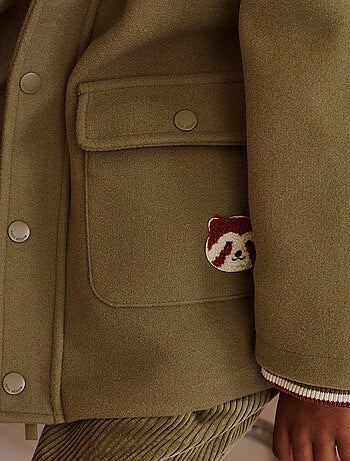 Manteau enfant doublé sherpa avec capuche Gustin