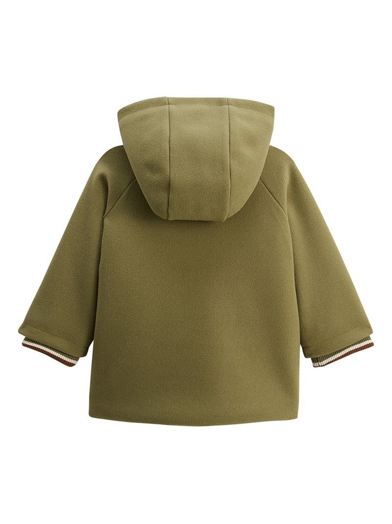 Manteau enfant doublé sherpa avec capuche Gustin Kaki - Kiabi
