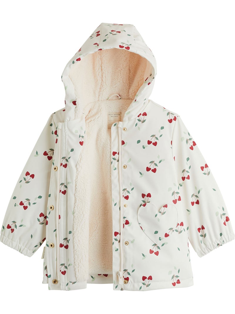 Manteau enfant imperméable doublé sherpa avec capuche louise Ecru - Kiabi