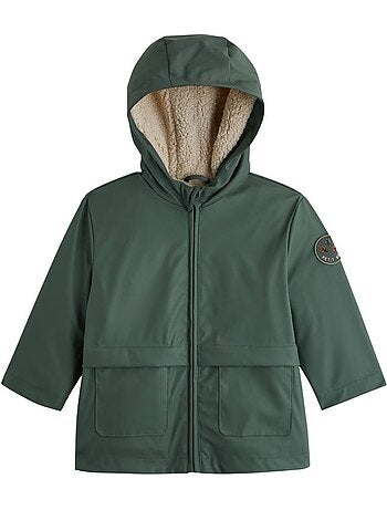 Manteau enfant imperméable doublé sherpa avec capuche malo