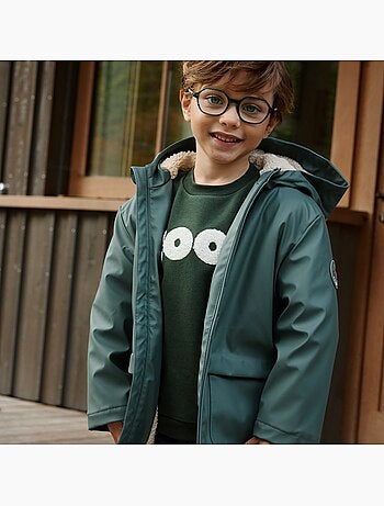 Manteau enfant imperméable doublé sherpa avec capuche malo