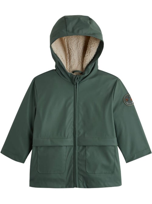 Manteau enfant imperméable doublé sherpa avec capuche malo - Kiabi Manteau enfant imperméable doublé sherpa avec capuche malo - Kiabi